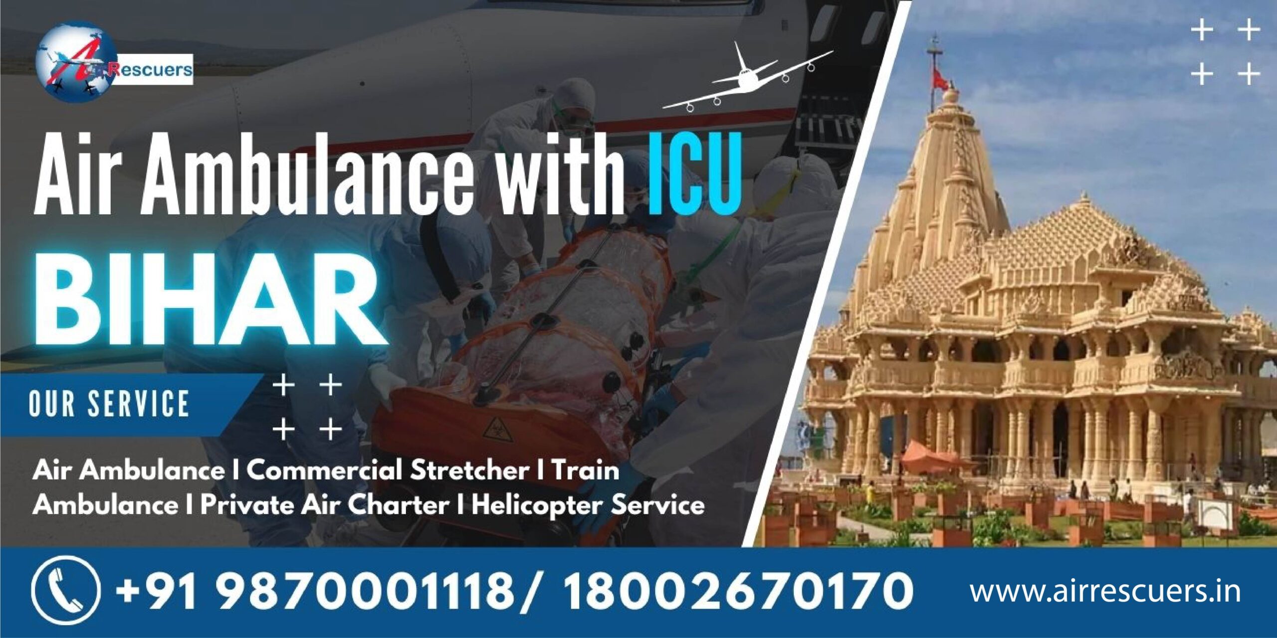 Air ambulance with ICU Bihar