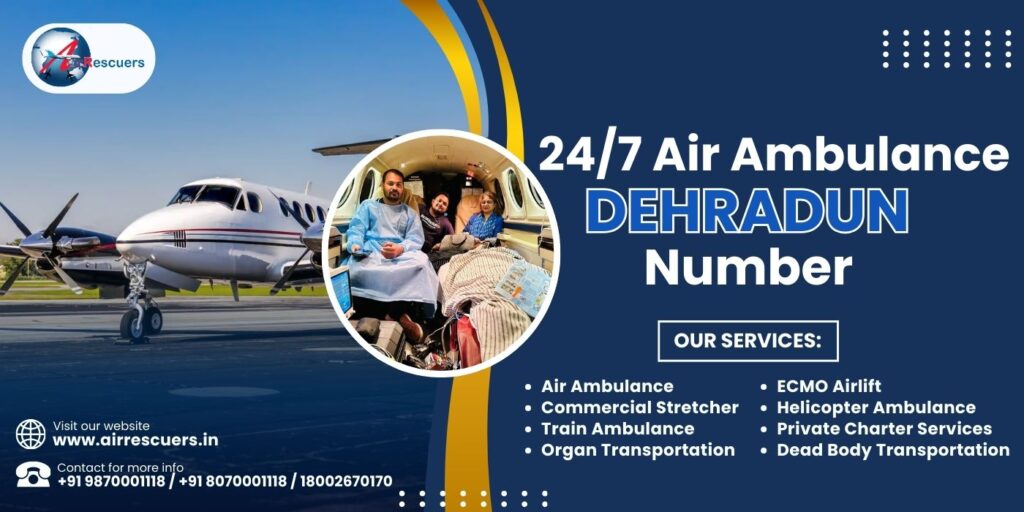 24/7 Air Ambulance Dehradun Number