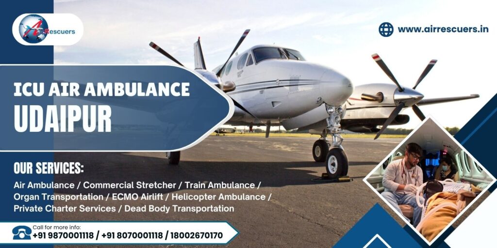 ICU air ambulance Udaipur