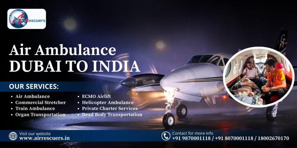 Air Ambulance Dubai to India