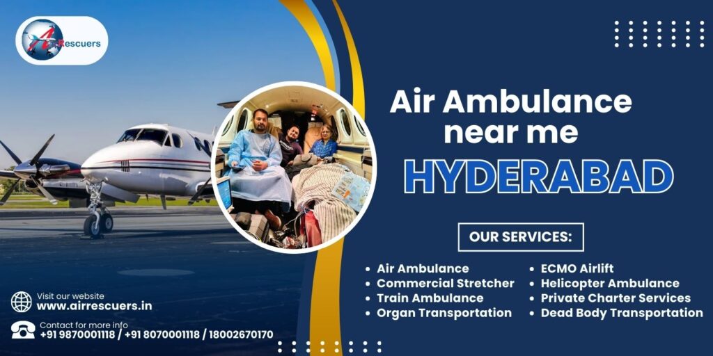 Air Ambulance near me Hyderabad - Air Rescuers World Wide Pvt Ltd
