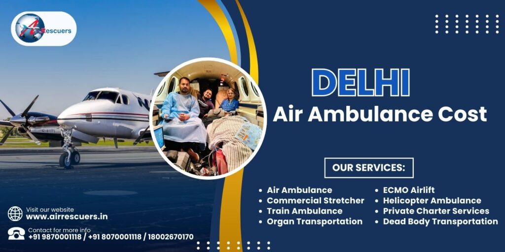 The cost of air ambulance services in Delhi depends on multiple medical and logistical factors. Air Rescuers follows a transparent pricing structure to help families make informed decisions during medical emergencies. Factors influencing cost include distance, aircraft type, ICU requirements, onboard medical staff, and destination. Short-distance transfers generally cost less, while long-distance or international evacuations may involve higher expenses. Despite these variables, we strive to offer cost-effective solutions without compromising patient safety or quality of care. Detailed quotations are shared upfront with no hidden charges.